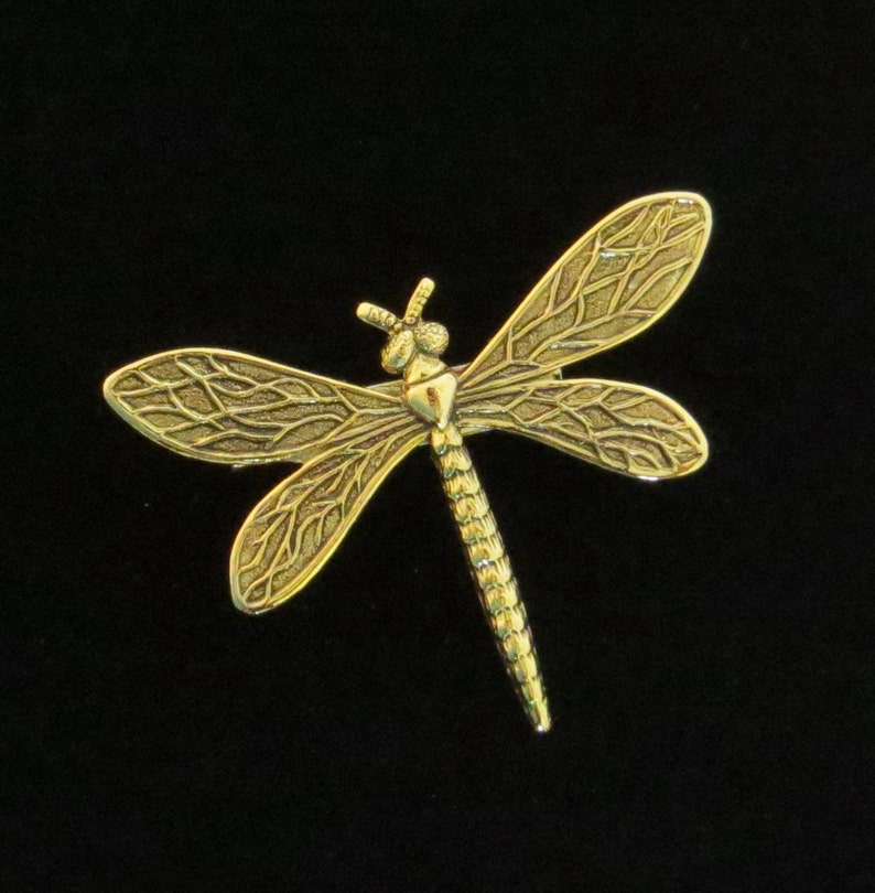Dragonfly Pin Brooch 24 Karat Gold or Silver Plate Dragonflies Etsy