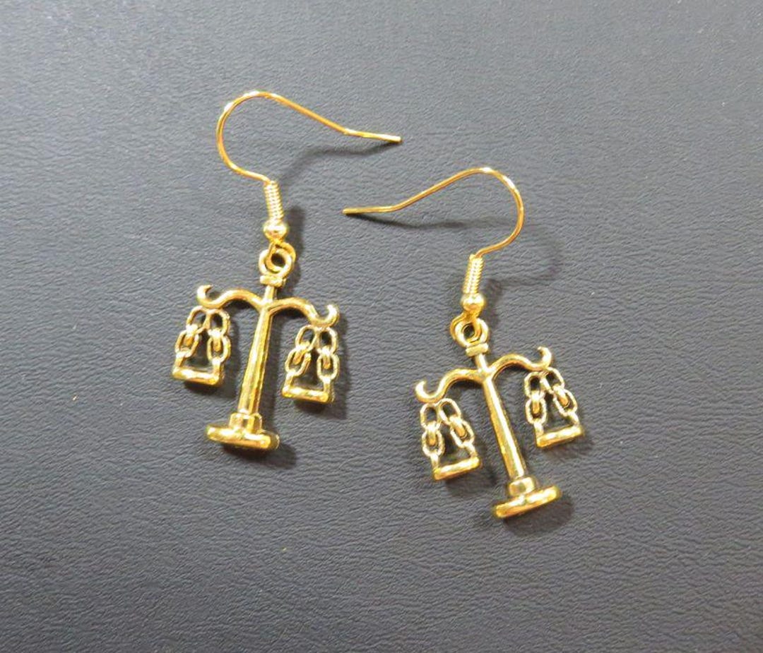 Attorney Lawyer Scales Justice Earrings Law Judge Gold or Silver
