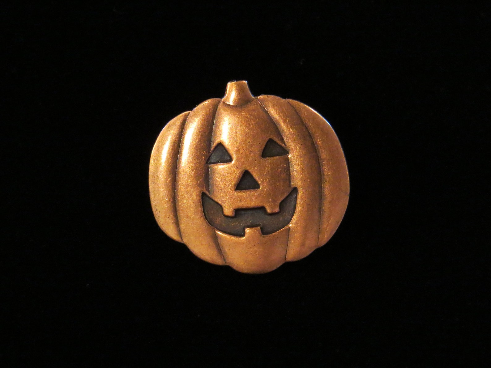 Jackolantern Brooch Copper Halloween Tack Pin All Hallows Etsy