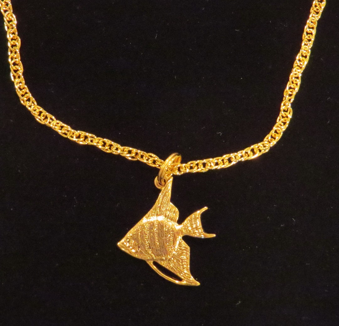 Angelfish Ankle Bracelet Anklet 24 Karat Gold Plate Twisted Rope Chain ...