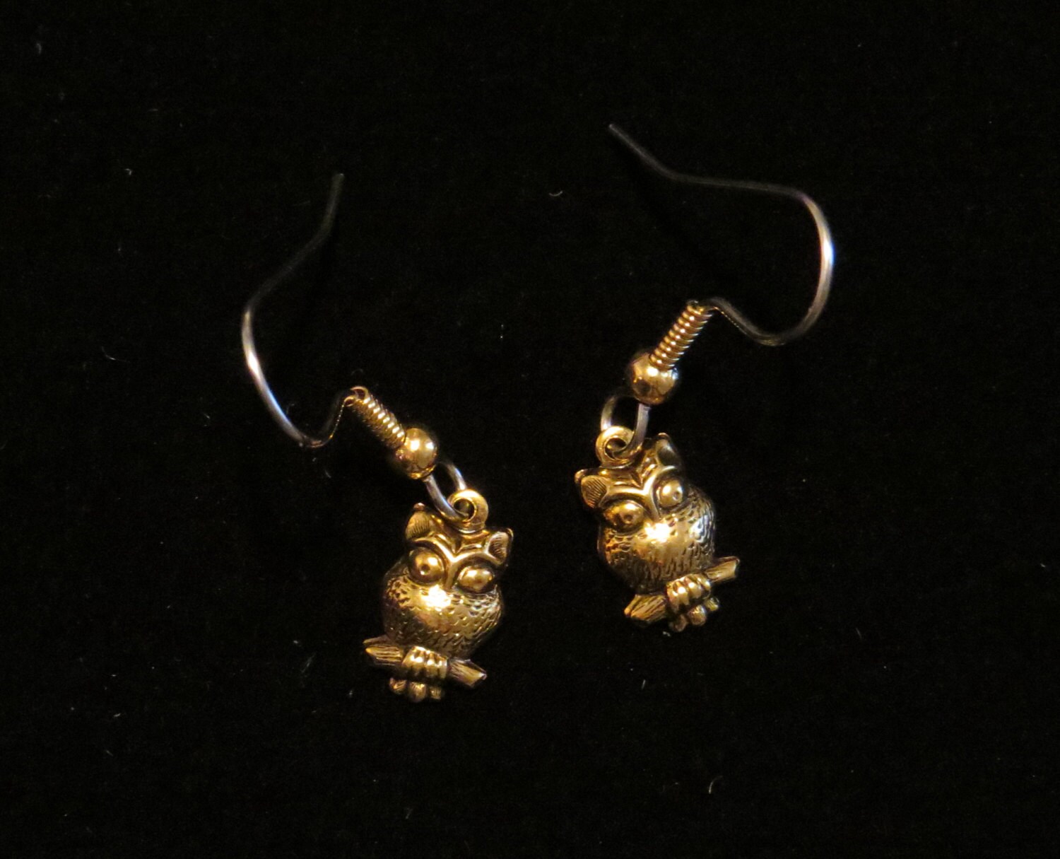Boucles D'oreilles CHOUETTE Plaquées Or - Avec Oxydes De Zirconium - Tige Poussette - Neuves Avec étiquettes