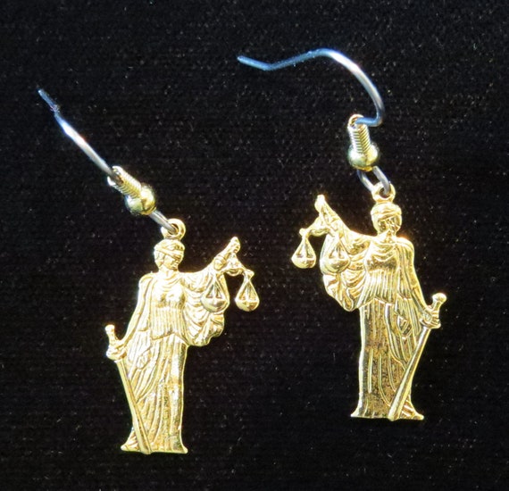 Attorney Lady Justice Earrings Lawyer Counselor Scales Legal