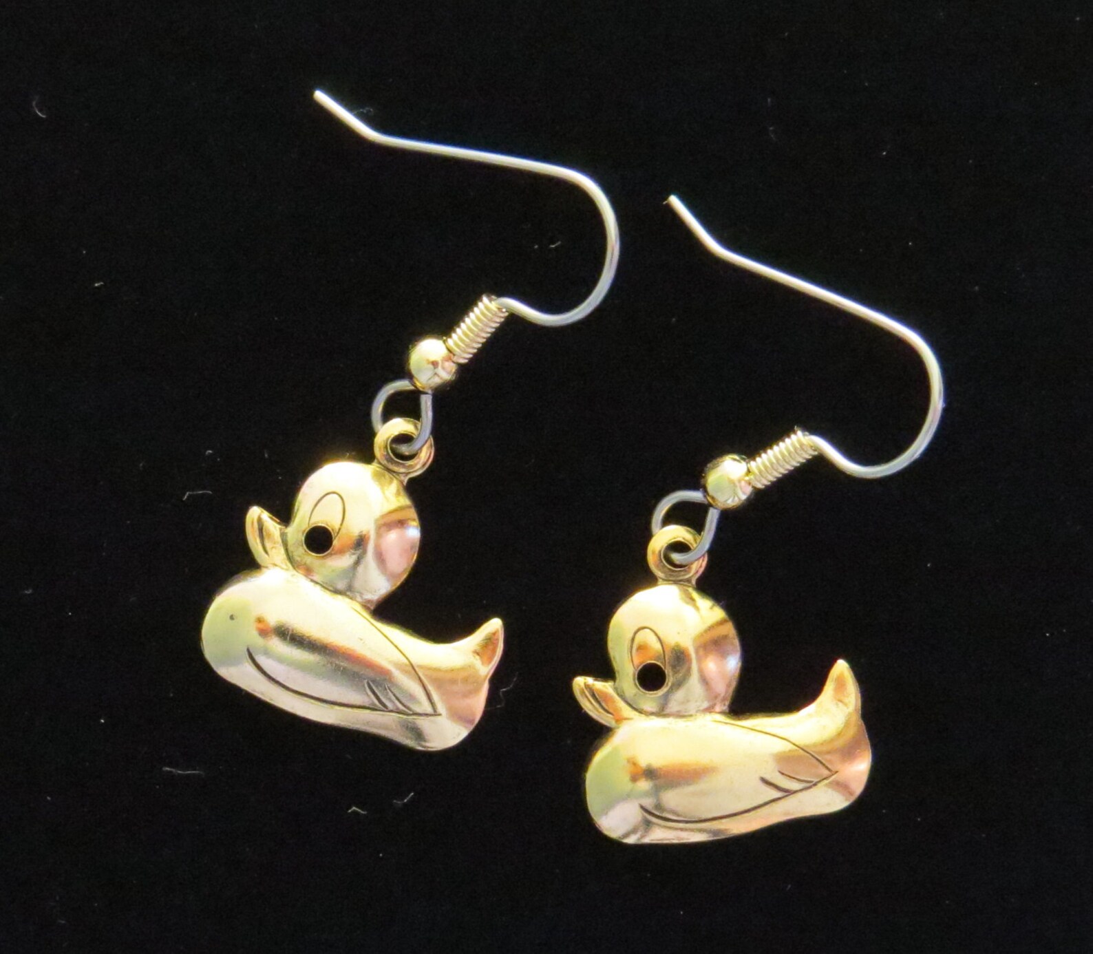 Rubber Ducky Earrings 24 Karat Gold Plate Baby Shower Party Etsy