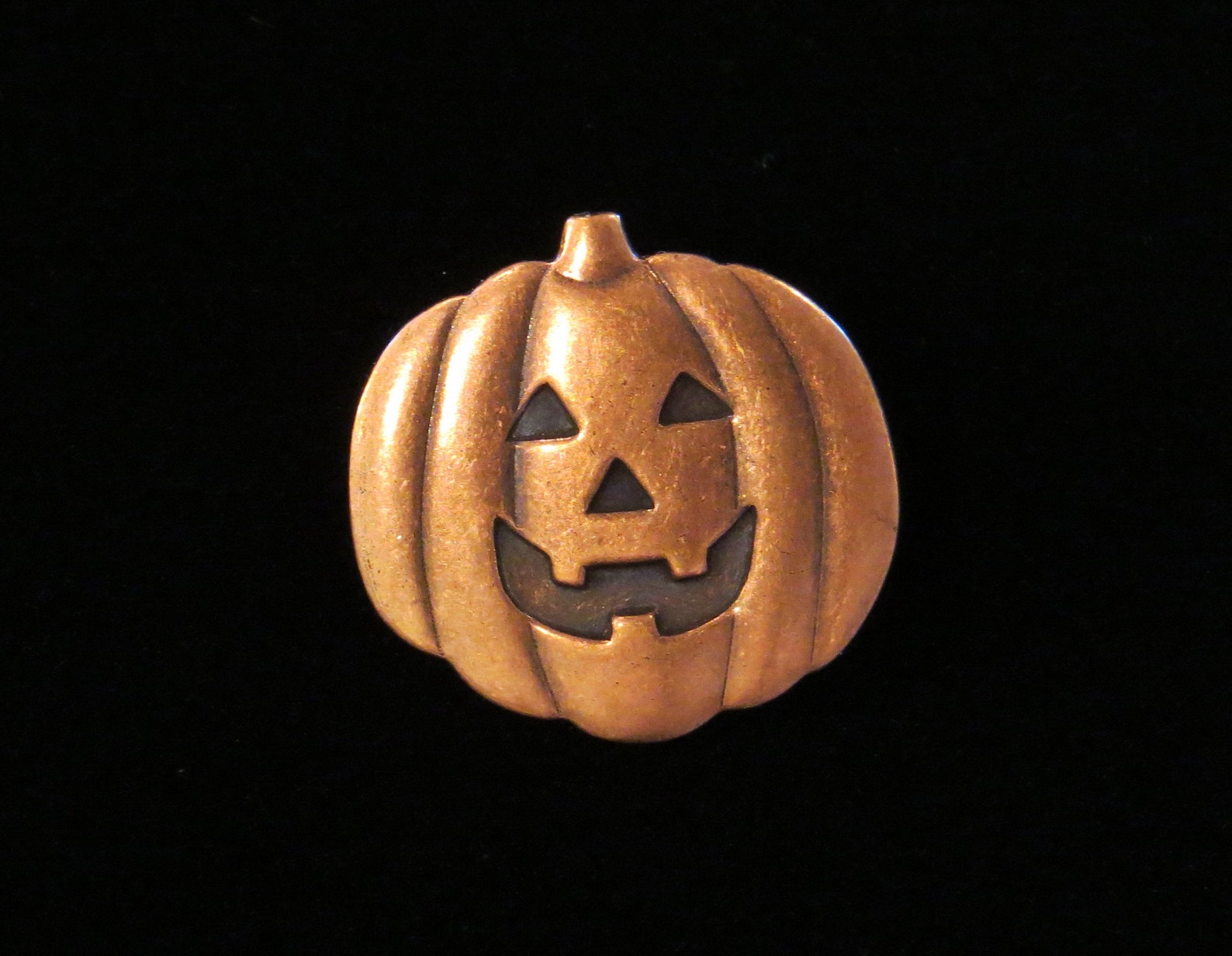 Jack-o-lantern Brooch Copper Halloween Tack Pin All Hallows | Etsy