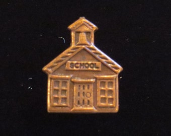 Little Red School House Tack Pin Schoolhouse Copper Teacher Principle Gift TC001