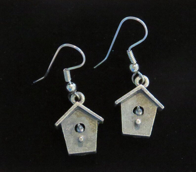 Birdhouse Earrings 24 Karat Gold Plate or Oxidized Matte Etsy