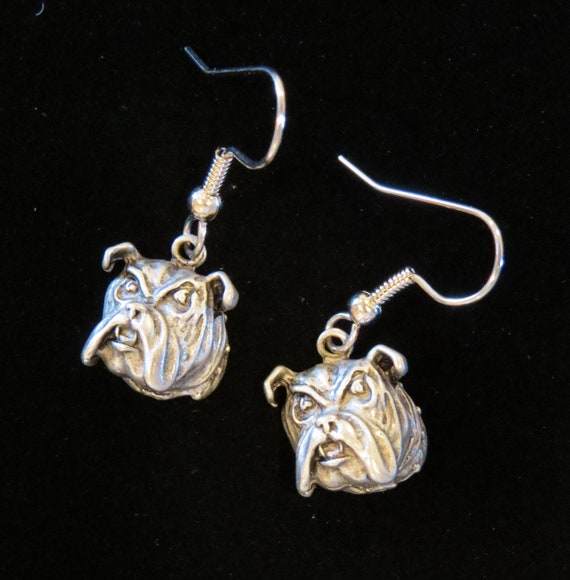 ブルドッグ イヤリング ブルドッグ ヘッド 24 カラット ゴールド