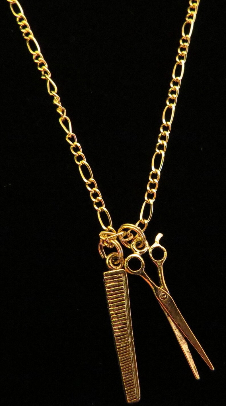 Hair Stylist Cosmetologist Necklace 24 Karat Gold Plate or - Etsy