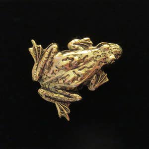 Frog Pin Brooch 24 Karat Gold Plate Toad Bullfrog Polliwog Croaker Amphibian PG370 image 2