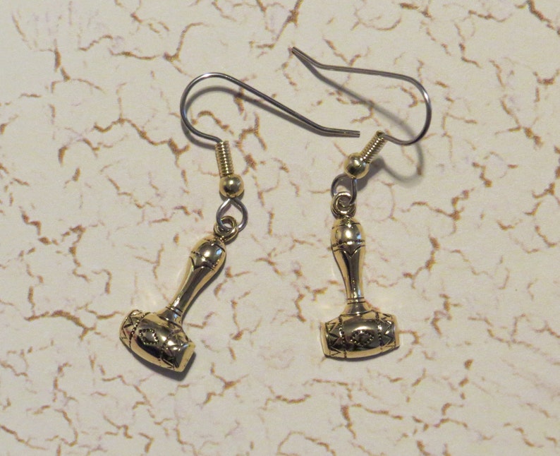 Judge's Gavel Earrings 24 Karat Gold Plate or Oxidized Etsy