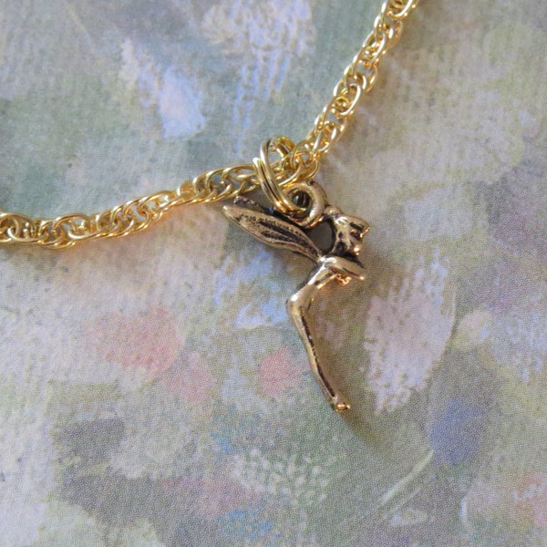 Bracelet de Cheville Fée Clochette Fée Clochette de Disney Bracelet de Cheville en Plaqué Or 24 Carats AG011