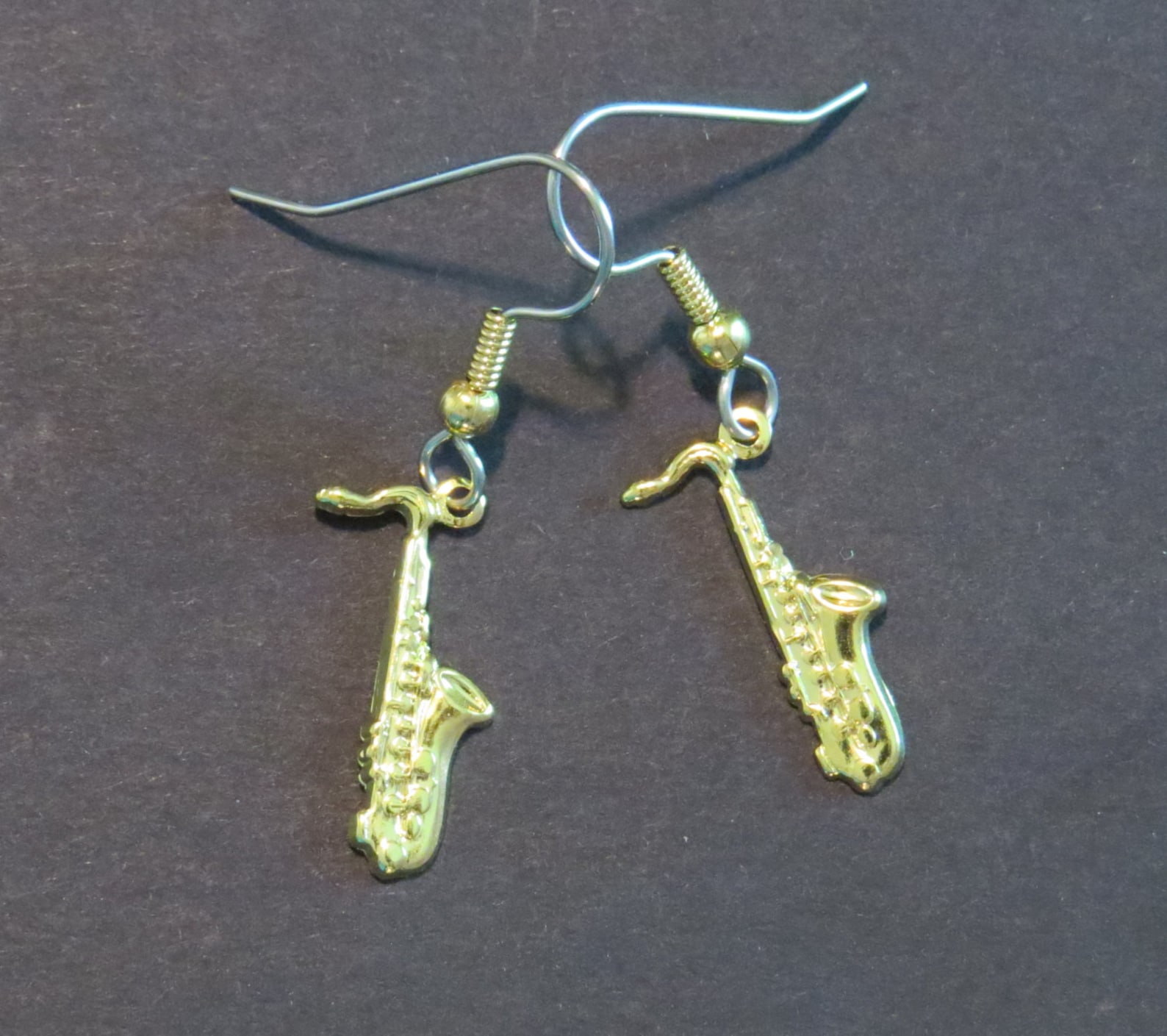 Saxophone Earrings 24 Karat Gold Plate or Sterling Silver Etsy