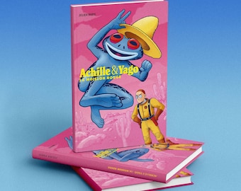 Modern sci-fi comic “Achille & Yago – The Red Harvest”, vibrant French graphic novel, limited edition, high-quality illustrated hardcover