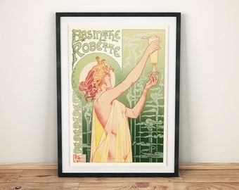 Poster Absinthe Robette - vintage poster, classic advertising poster, liquor ad, liquor poster, illustrated poster, gift idea