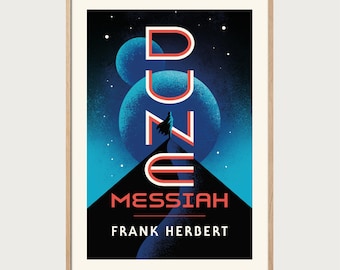 Dune Messiah Poster – Frank Herbert Book Cover Art – Vintage Sci-Fi Novel Print – Library Wall Decor