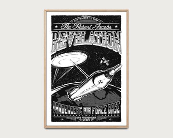 UFO Poster Vandenberg 1964, Dr. Jacobs, Missile Deactivation, Cold War Retro Art, Sci-Fi Alien Wall Decor, Military Encounter Print