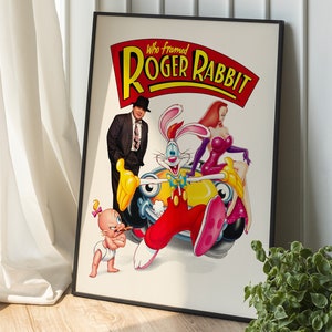 Roger Rabbit Poster, Illustrated Poster, Animated Film Poster, Pop ...