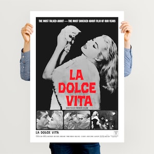 La Dolce Vita poster, movie poster, XL decorative poster, Federico Fellini, vintage poster, large movie poster