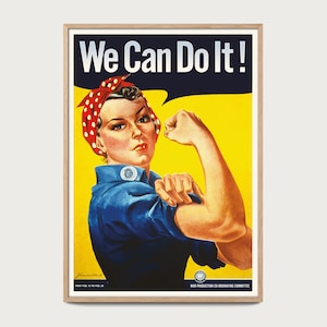 Affiche We Can Do It 1943 – Poster vintage Rosie the Riveter – Affiche propagande américaine – Art mural féministe rétro déco