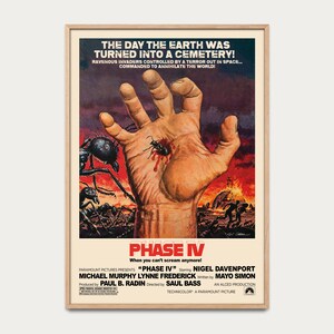 Cartel fase IV - Cartel de ciencia ficción, cartel de cine retro, cartel de ilustración, película de terror, idea de regalo, años 70, Saul Bass