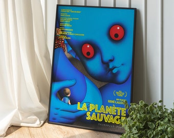 Beautiful Illustrated Poster of the Film La Planète Sauvage (1973) - Vintage Art, Retro Deco, Cinephile, Sci-Fi Illustration, René Laloux