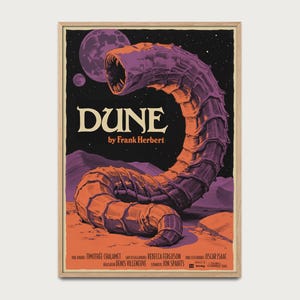 Poster Dune Retro Sci-Fi | Illustrazione vintage ispirata al romanzo cult di Frank Herbert | Fan Art anni ‘70