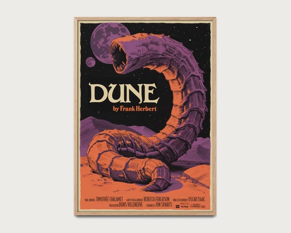 Dune Poster Retro Sci-fi - Vintage-style Illustration Inspired by