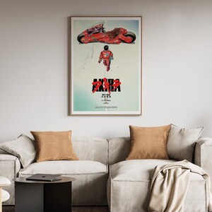 Akira Poster 1988 – Japanischer Anime Filmklassiker – Cyberpunk Illustration futuristisch – Grafische Wandkunst – Moderne Deko Bild 2