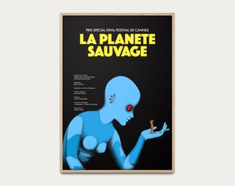 Póster de El Planeta Salvaje: póster de película animada, póster de película retro, póster de película, póster ilustrado, idea de regalo, dibujo
