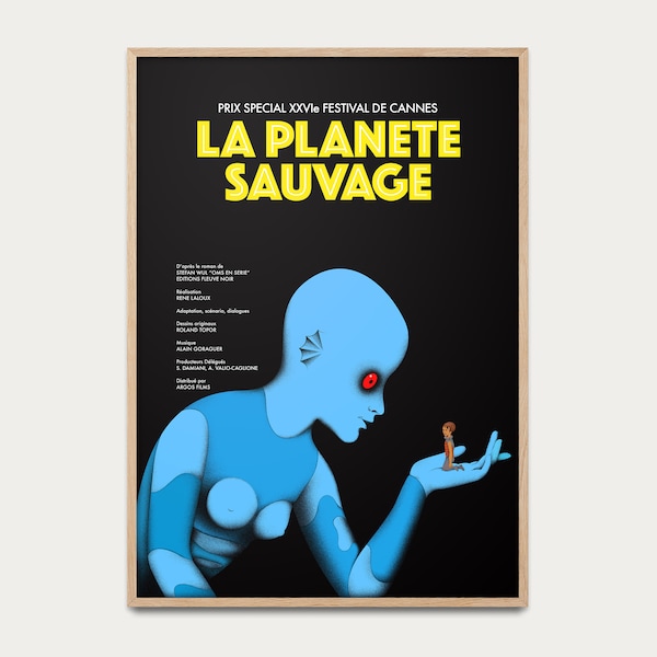 Affiche La Planète Sauvage - affiche cinéma d'animation, affiche de cinéma rétro, affiche de film, affiche illustrée, idée cadeau, dessin