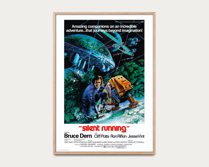 Poster silent running 1972 vintage poster, film poster, poster collection, rare print, reproduction, classic movie, old film, Sci fi image 1