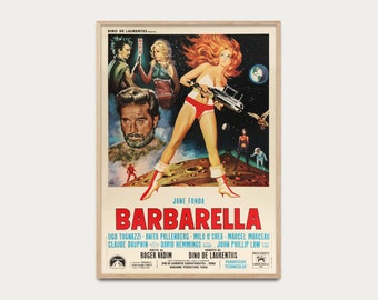 Poster Barbarella - vintage poster, film poster, poster collection, rare print, classic movie, classic poster, 60s Sci-Fi poster, Jane Fonda