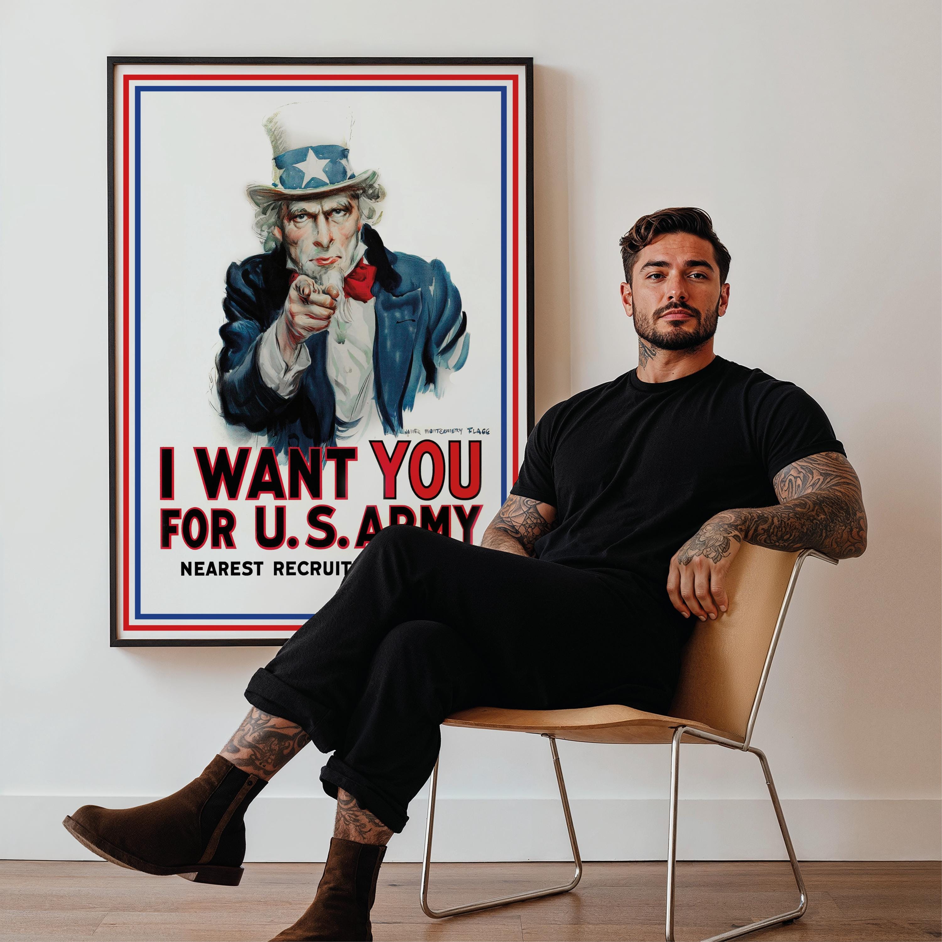 I Want You」ポスター 1917年 – アンクル・サム ポスター – ジェームズ