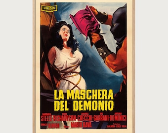 Italian La Maschera del Demonio Poster – Cult Horror Movie Print – Retro Fantasy Wall Art – Vintage Cinema Decor