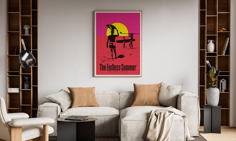 Vintage Surf Poster – Cult 60s Film Print – Retro Beach Illustration – Pop Art Wall Decor – Ocean Lifestyle Artwork image 2