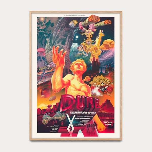 Affiche Dune - affiche Jodorowsky's dune, affiche de cinéma rétro, affiche de film, affiche illustrée, idée cadeau, affiche science fiction