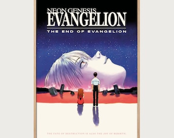 The End of Evangelion Poster – Neon Genesis Anime Print – Japanese Manga Wall Art – Cult Animation Movie Decor