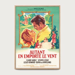 Gone with the Wind Poster 1939 – Classic Hollywood Movie Print – Vintage Romance Film Art – Iconic Cinema Wall Decor
