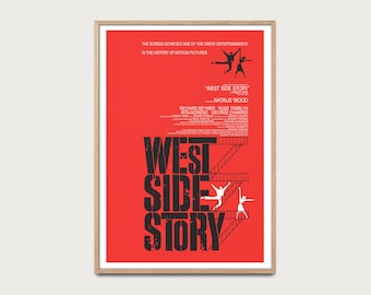 West Side Story Poster 1961, HD Print, Vintage Cinema, Classic Musical Film, Retro Wall Decor, Gift for Movie Lovers, classic movie poster