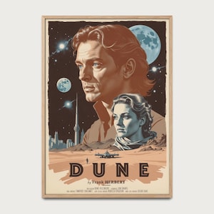 Poster Dune Retrò | Illustrazione vintage dei personaggi del romanzo cult di Frank Herbert | Fan Art fantascienza anni ‘70