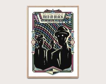 Men In Black Poster, 1953 Bender Encounter, UFO Vintage Art, Sci-Fi Wall Decor, Mysterious Alien Illustration, Retro Paranormal Print