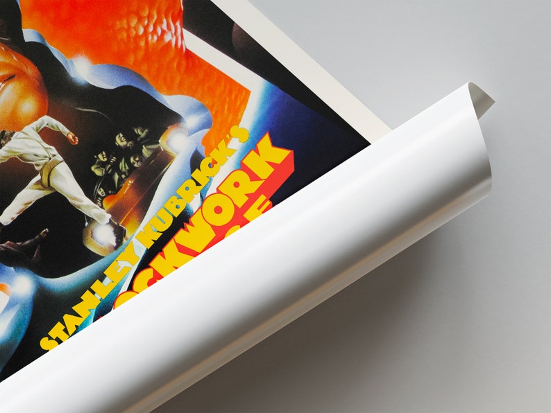 Clockwork Orange Poster – Kubrick 1971 Film – Alex DeLarge Malcolm McDowell – Modern Movie Wall Art Design image 2
