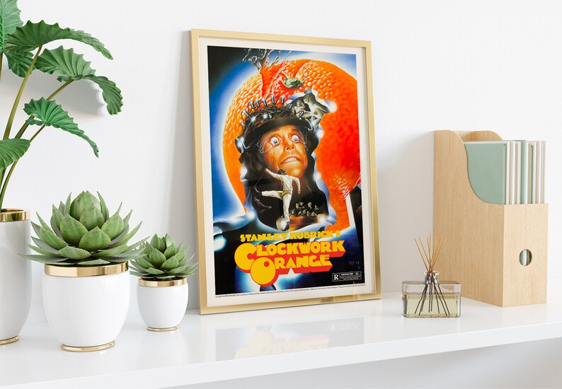 Clockwork Orange Poster – Kubrick 1971 Film – Alex DeLarge Malcolm McDowell – Modern Movie Wall Art Design image 3