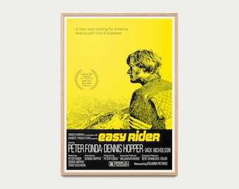 Poster easy rider - classic american movie, interior decoration, graphic print, vintage movie poster, Dennis Hopper, america western poster