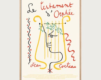 Movie Poster French 60s Vintage Reproduction, Classic French Cinema Art Print Celebrated by American Film Lovers and Retro Poster Collectors
