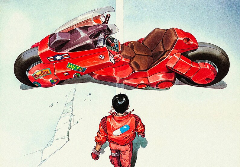 Akira Poster 1988 – Japanischer Anime Filmklassiker – Cyberpunk Illustration futuristisch – Grafische Wandkunst – Moderne Deko Bild 5