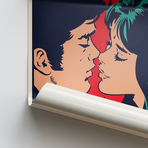 Cartel de arte pop - amor, lujuria, cartel de cómics, cartel de cómic, decoración de pared, cartel clásico, cartel de amor, cartel de arte, arte vintage imagen 2
