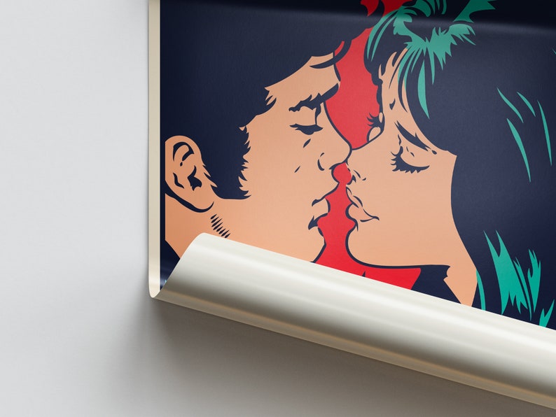 Cartel de arte pop - amor, lujuria, cartel de cómics, cartel de cómic, decoración de pared, cartel clásico, cartel de amor, cartel de arte, arte vintage imagen 2