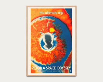 2001: A Space Odyssey Poster, Stanley Kubrick Poster, Vintage Movie Poster, Science Fiction Poster, Retro Cinema Poster,
