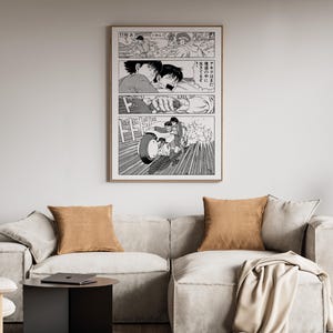 Akira 1982 Manga Poster Black and White – Japanese Anime Wall Art – Iconic Manga Page – Retro Cyberpunk Home Decor image 5